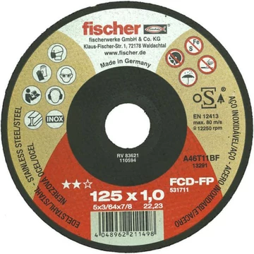 VÁGÓKORONG 125X1 FÉMRE FISCHER