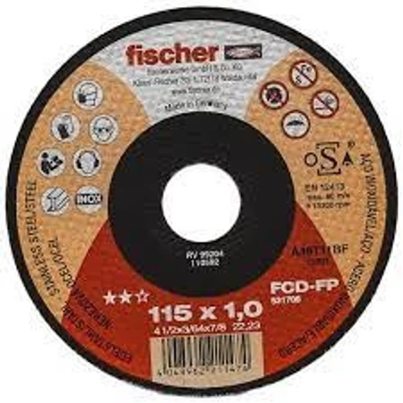 VÁGÓKORONG 115X1 FÉMRE FISCHER